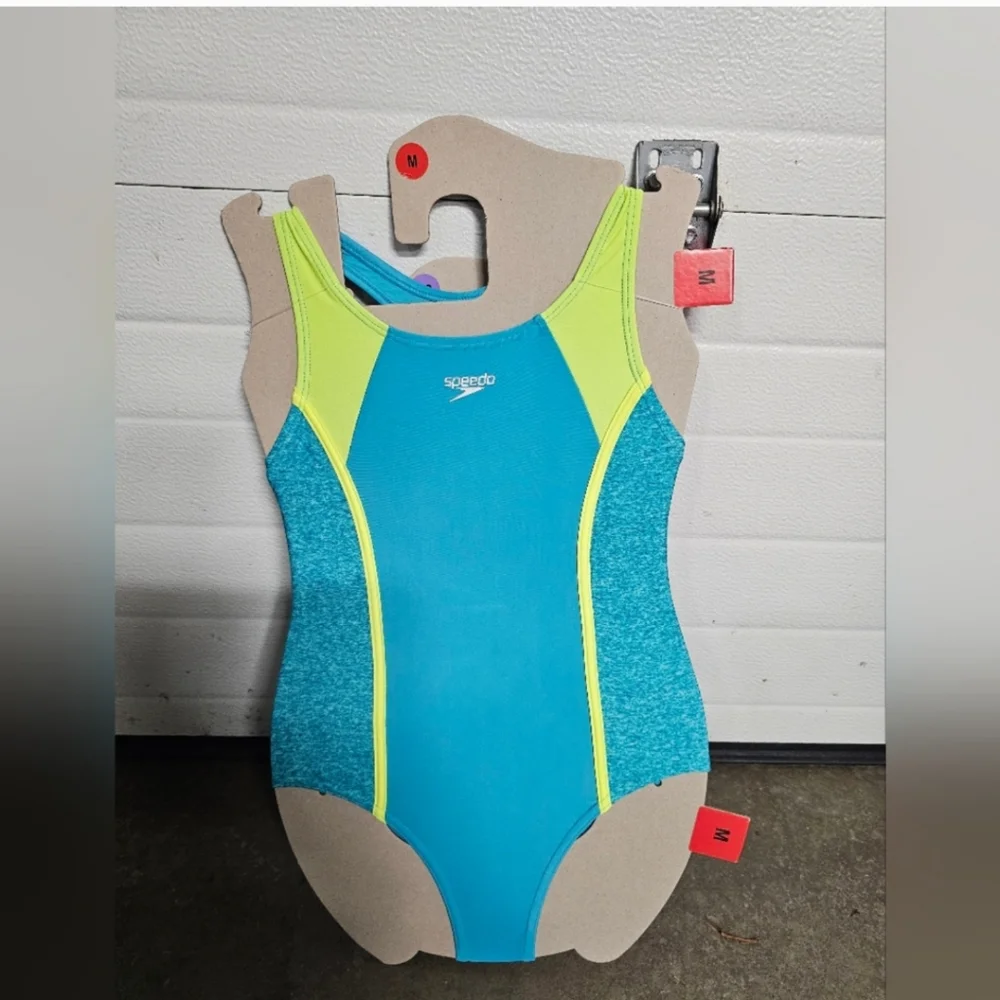 Speedo Girls Racerback Sport Splice One Piece Swimsuit nwt
